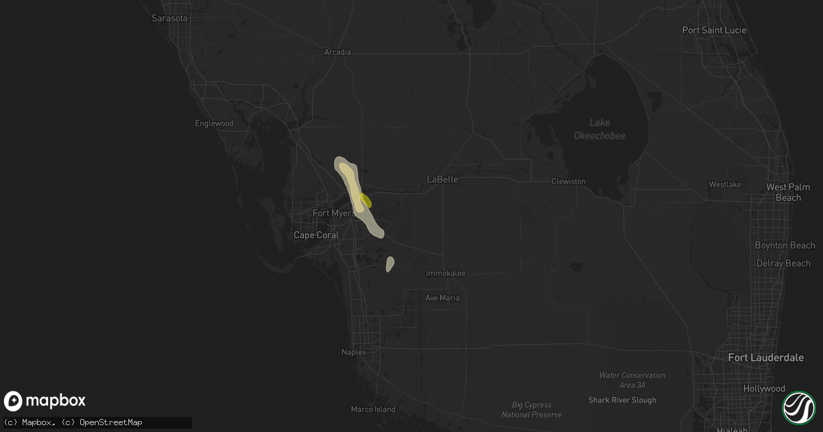 Hail map in Lehigh Acres, FL on June 11, 2025
