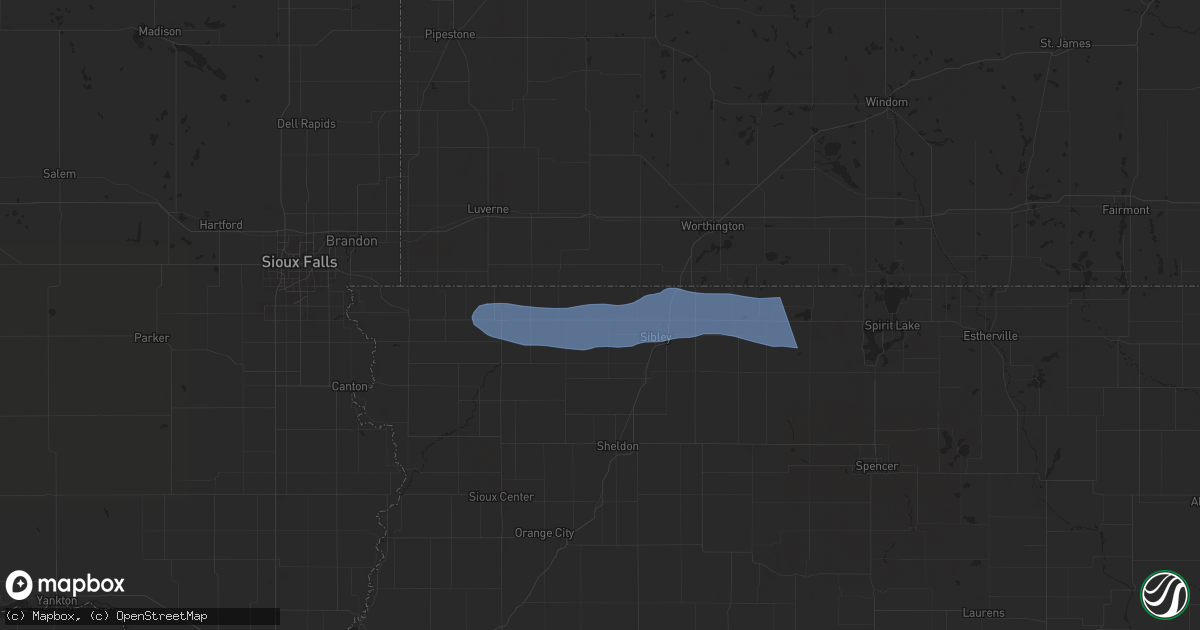 Hail map in Little Rock, IA on June 11, 2025