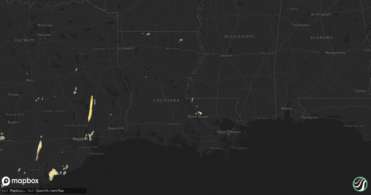Hail map in Louisiana on June 11, 2025