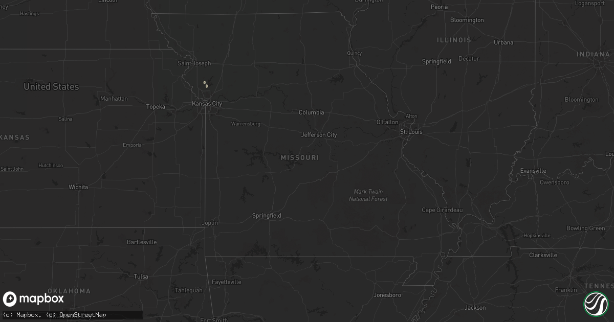 Hail map in Missouri on June 11, 2025