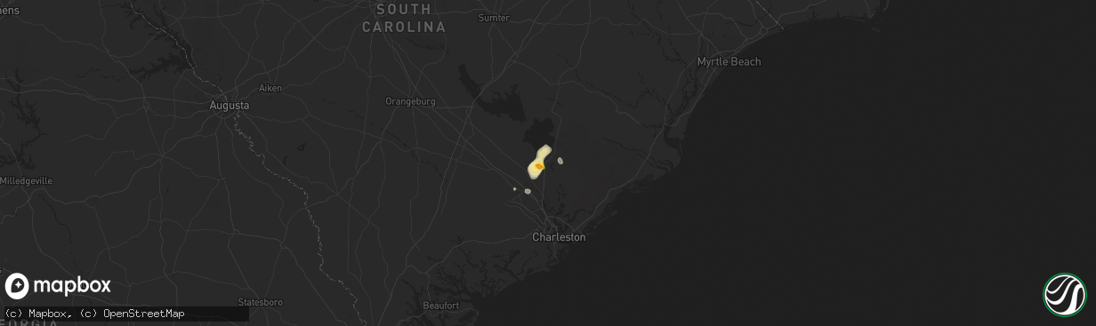 Hail map in Moncks Corner, SC on June 11, 2025