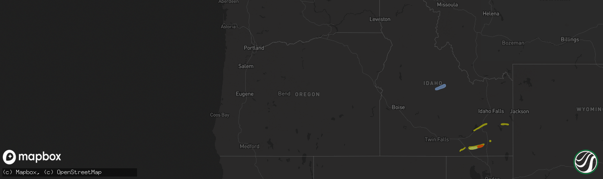 Hail map in Oregon on June 11, 2025