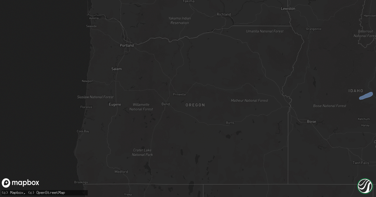 Hail map in Oregon on June 11, 2025