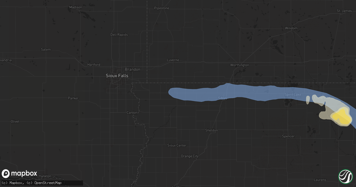 Hail map in Rock Rapids, IA on June 11, 2025