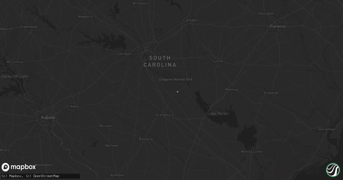 Hail map in Saint Matthews, SC on June 11, 2025