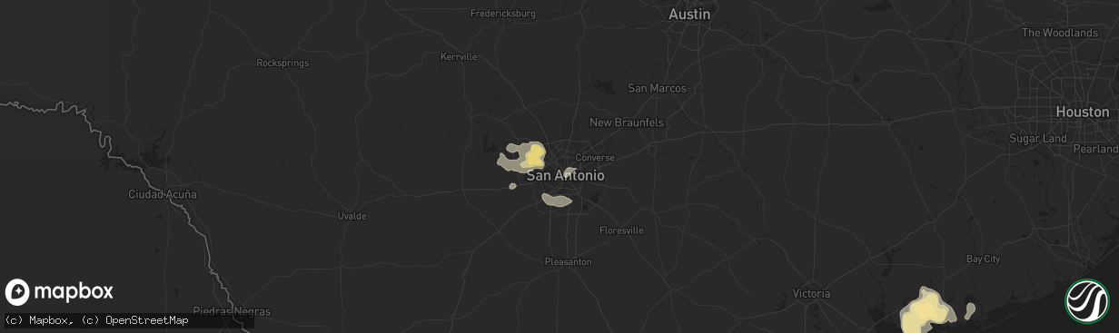 Hail map in San Antonio, TX on June 11, 2025