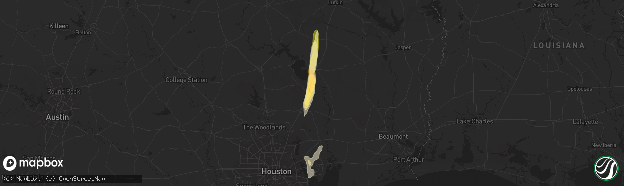Hail map in Shepherd, TX on June 11, 2025