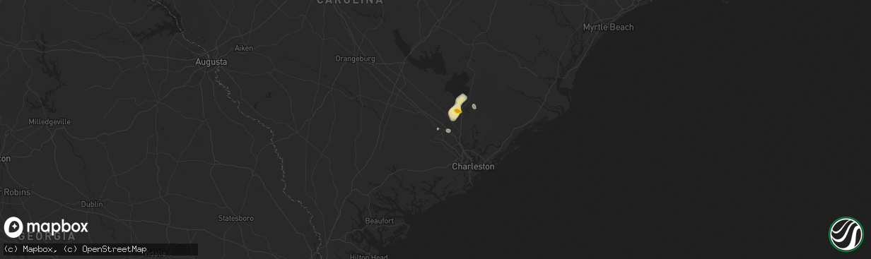 Hail map in Summerville, SC on June 11, 2025