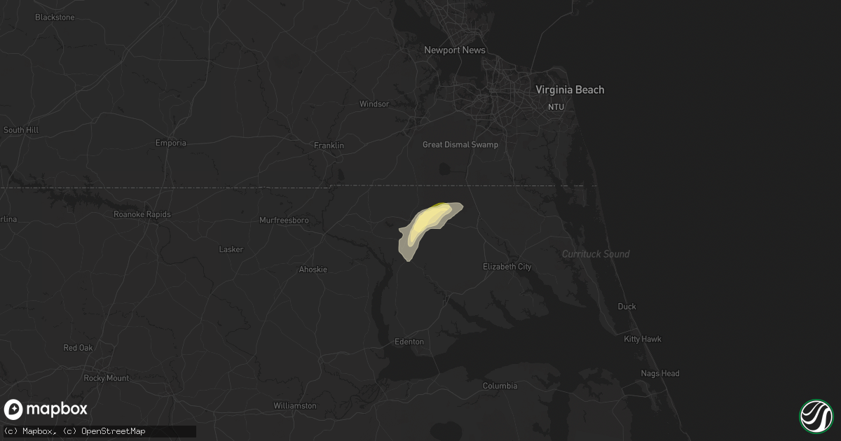 Hail map in Sunbury, NC on June 11, 2025