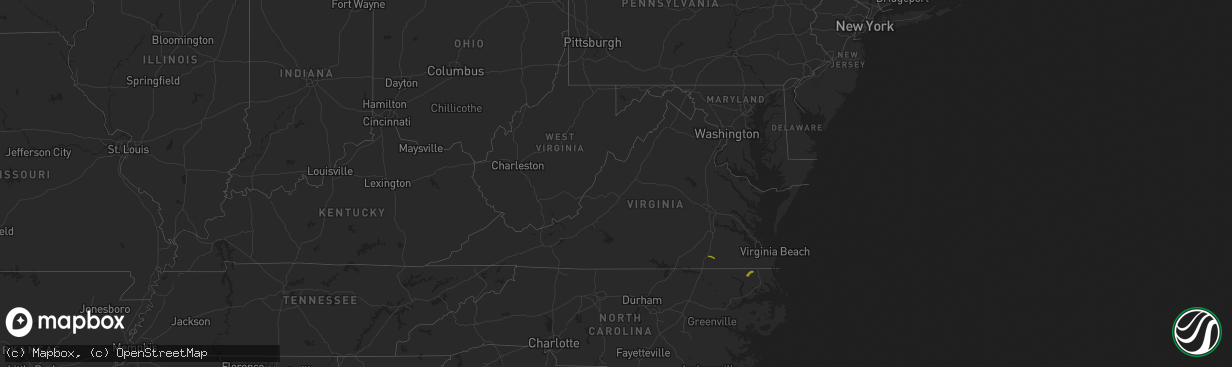 Hail map in Virginia on June 11, 2025