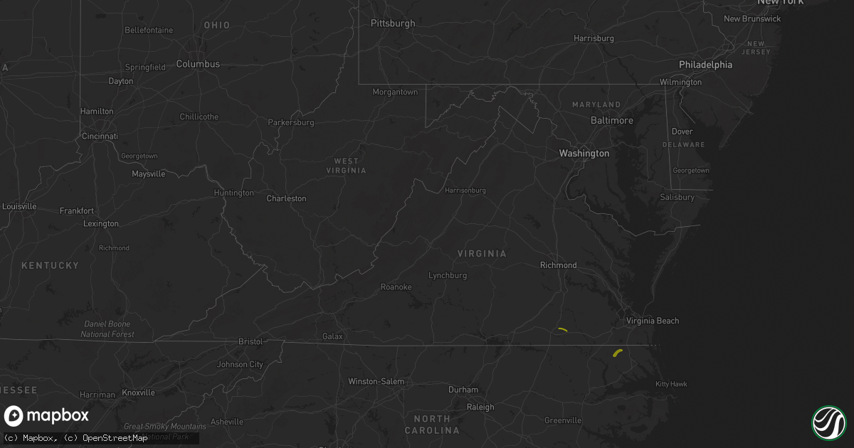 Hail map in Virginia on June 11, 2025