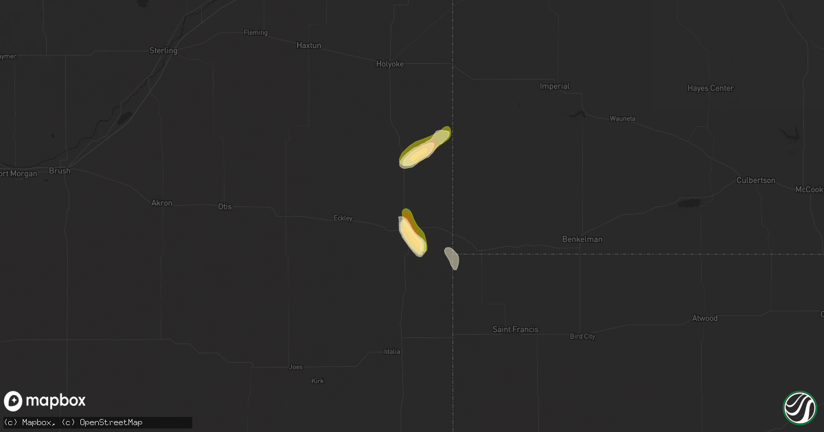 Hail map in Wray, CO on June 11, 2025