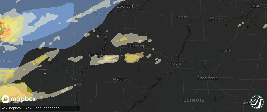 Hail map in Abingdon, IL on June 11, 2026
