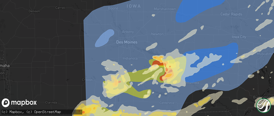 Hail map in Ackworth, IA on June 11, 2026