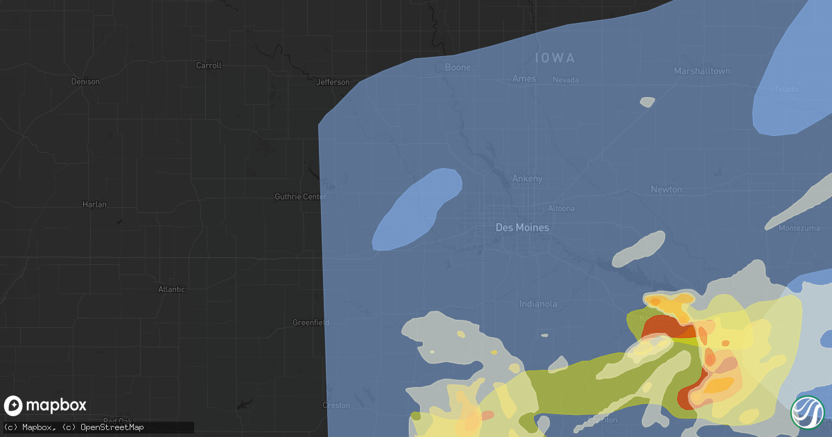 Hail map in Adel, IA on June 11, 2026