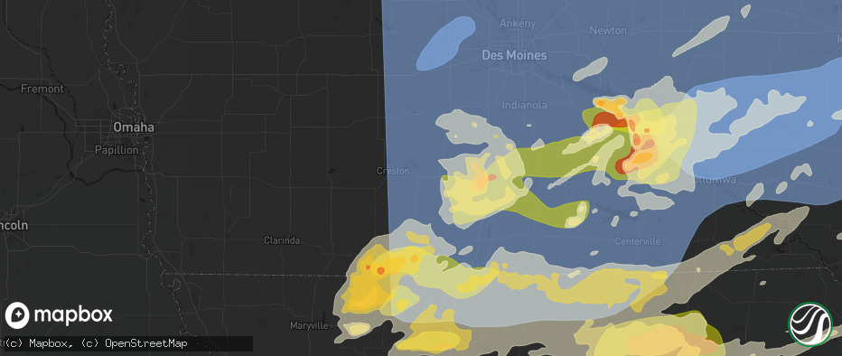 Hail map in Afton, IA on June 11, 2026