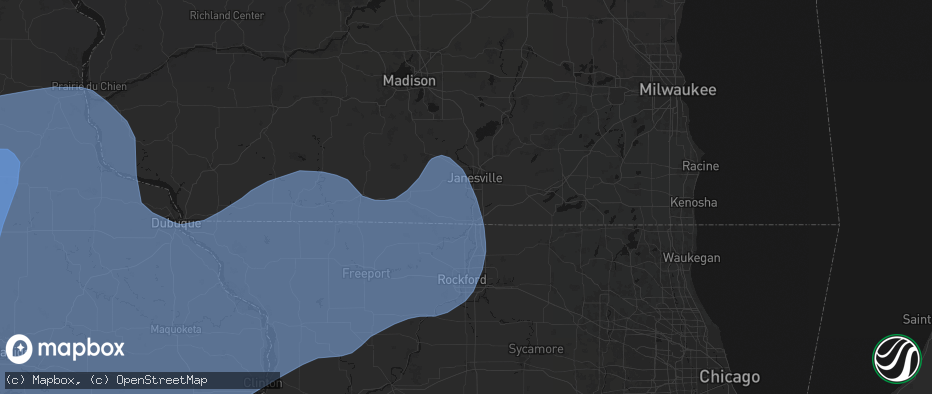 Hail map in Afton, WI on June 11, 2026