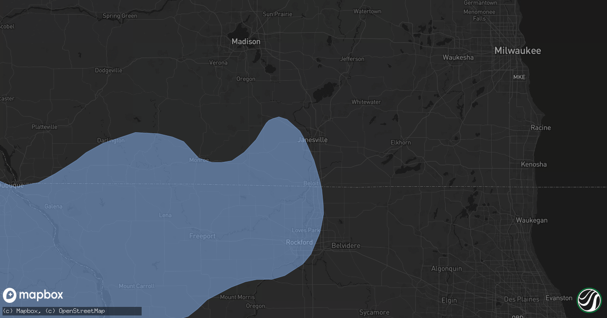 Hail map in Afton, WI on June 11, 2026