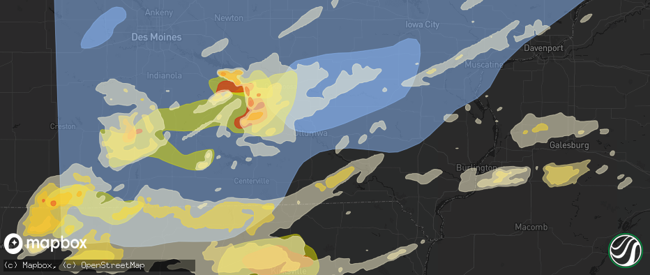 Hail map in Agency, IA on June 11, 2026