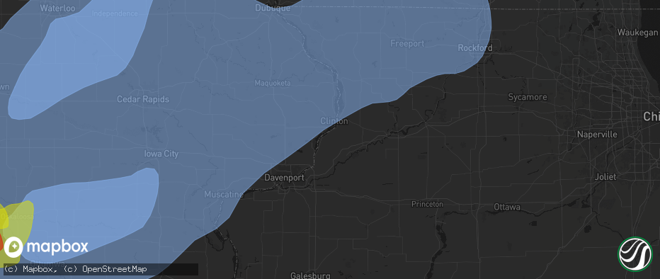 Hail map in Albany, IL on June 11, 2026
