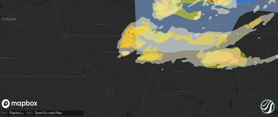 Hail map in Albany, MO on June 11, 2026
