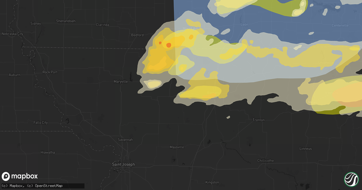 Hail map in Albany, MO on June 11, 2026