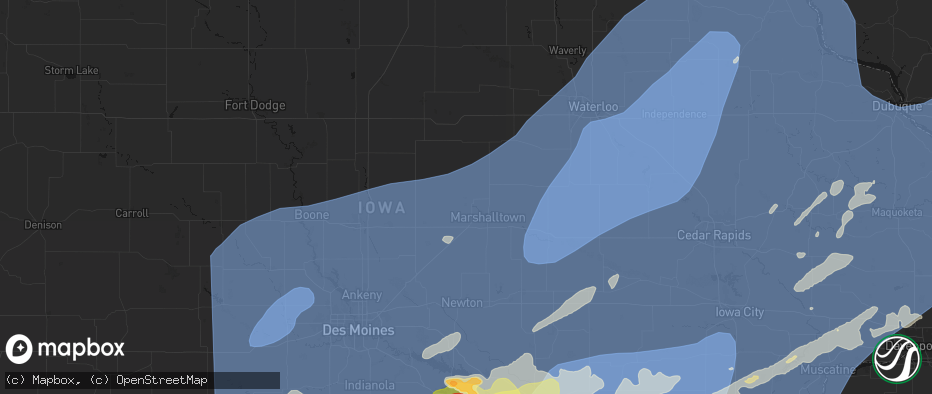 Hail map in Albion, IA on June 11, 2026