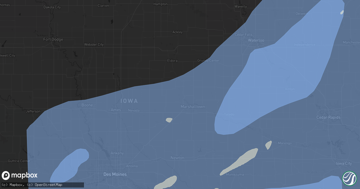 Hail map in Albion, IA on June 11, 2026