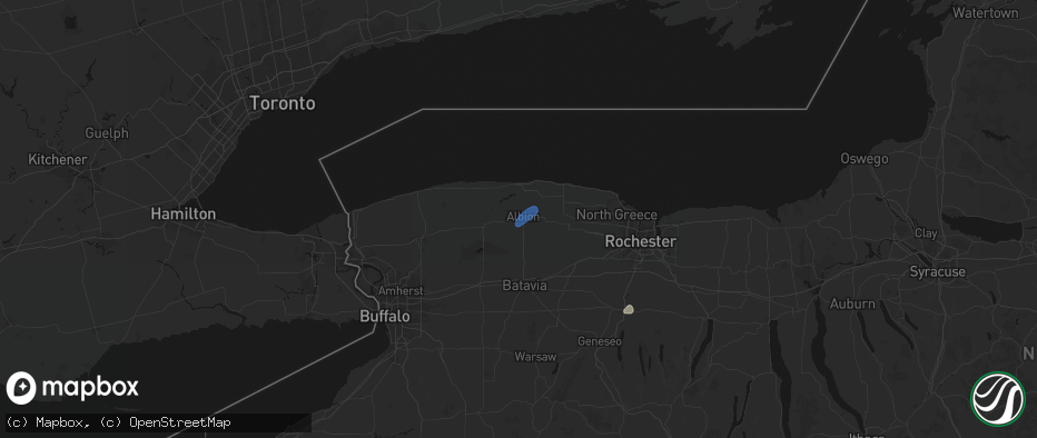 Hail map in Albion, NY on June 11, 2026