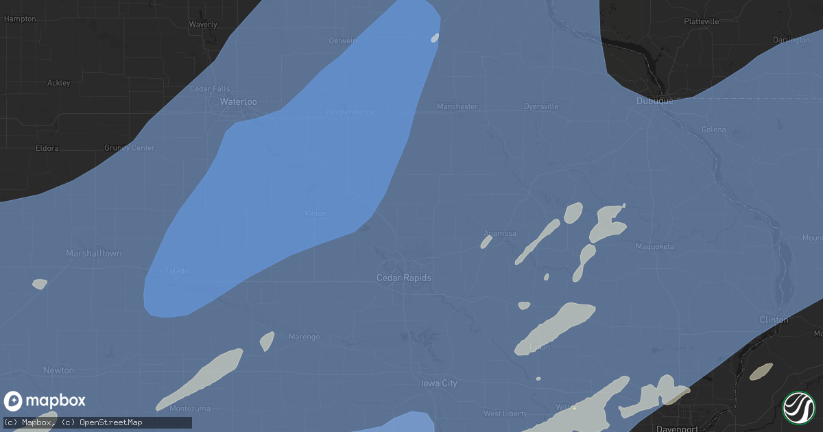 Hail map in Alburnett, IA on June 11, 2026