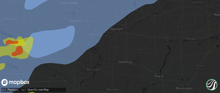 Hail map in Aledo, IL on June 11, 2026
