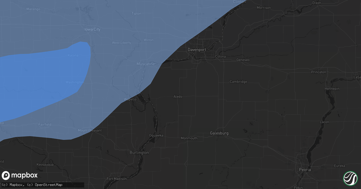 Hail map in Aledo, IL on June 11, 2026