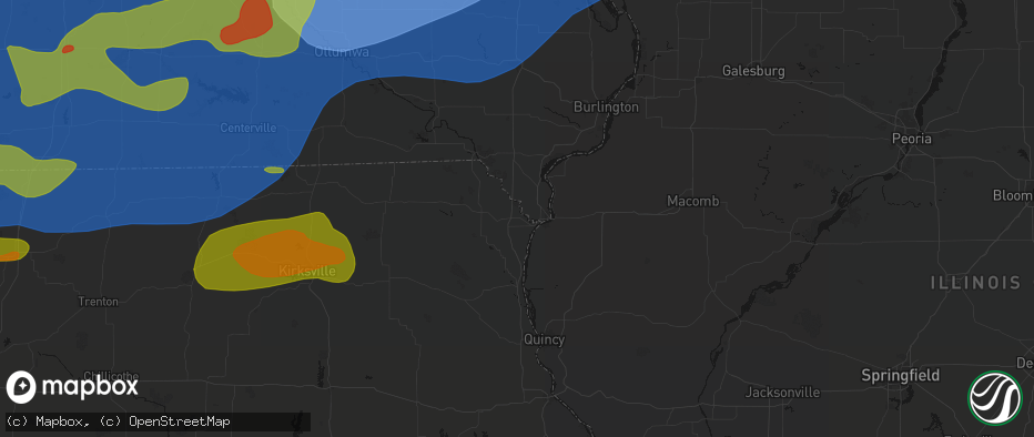 Hail map in Alexandria, MO on June 11, 2026