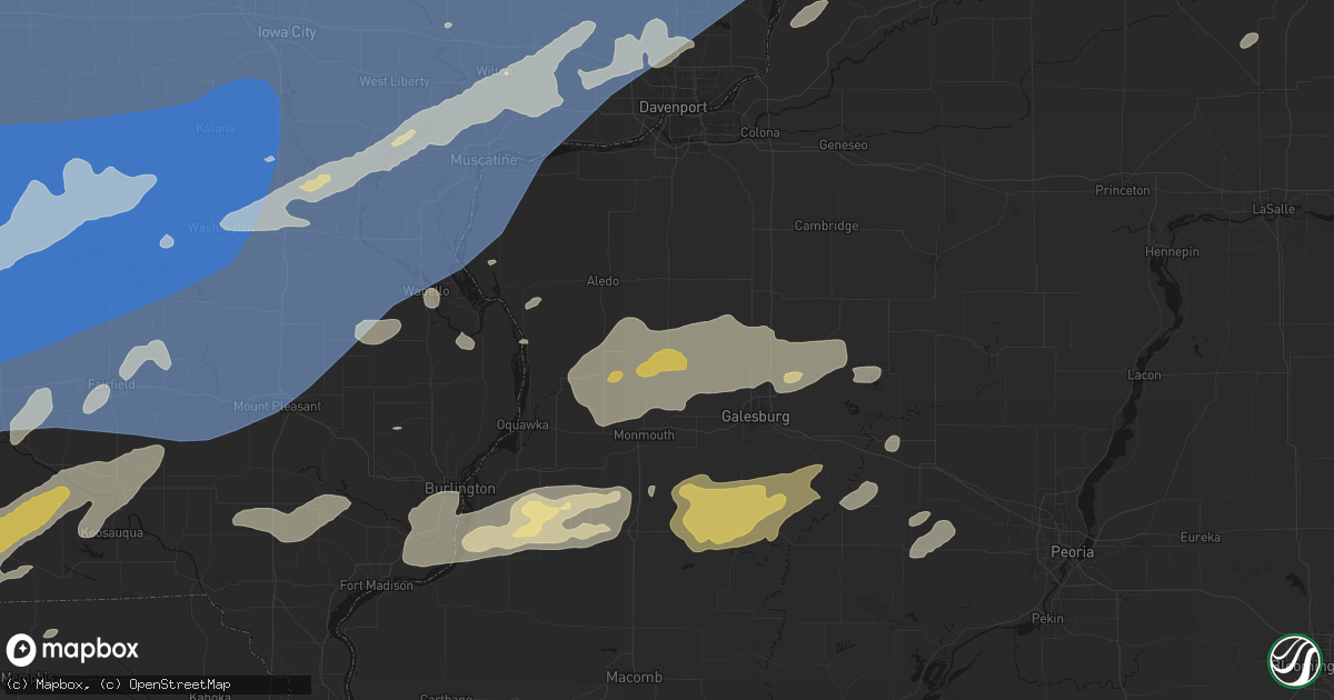 Hail map in Alexis, IL on June 11, 2026