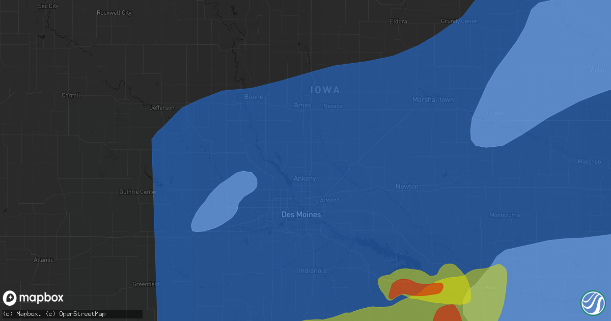 Hail map in Alleman, IA on June 11, 2026