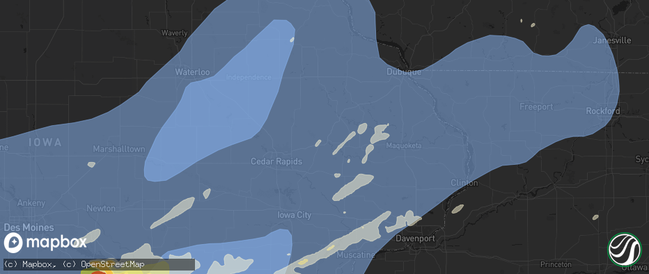 Hail map in Anamosa, IA on June 11, 2026