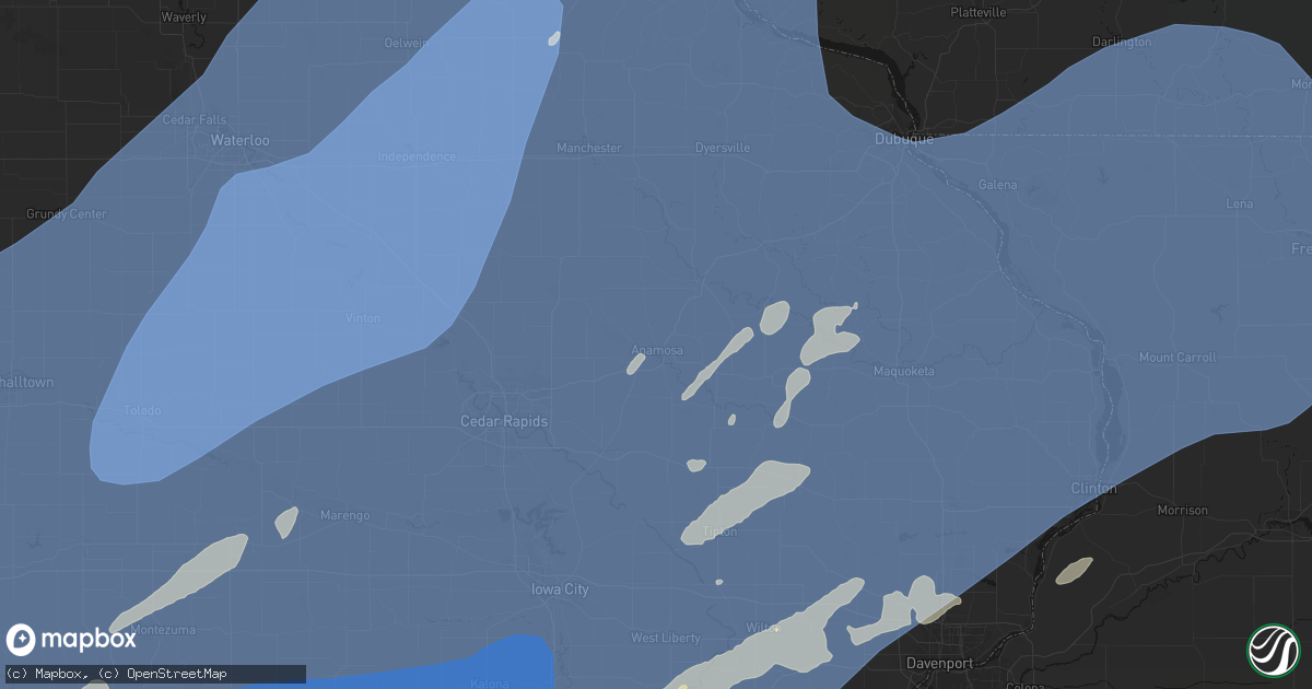 Hail map in Anamosa, IA on June 11, 2026