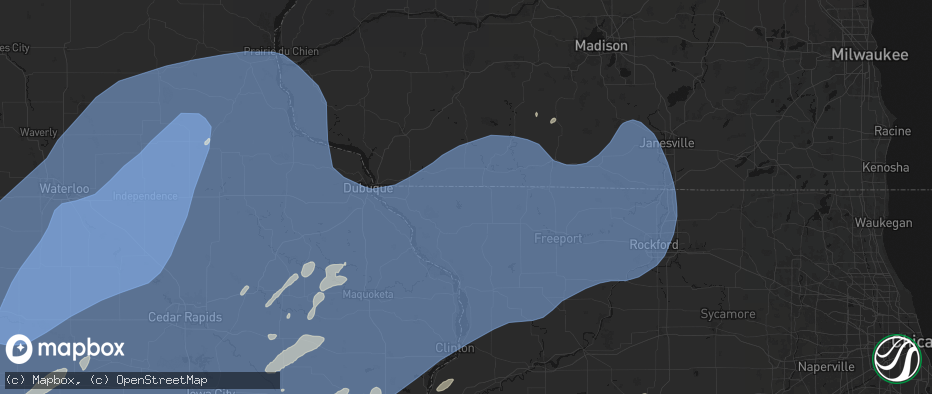 Hail map in Apple River, IL on June 11, 2026