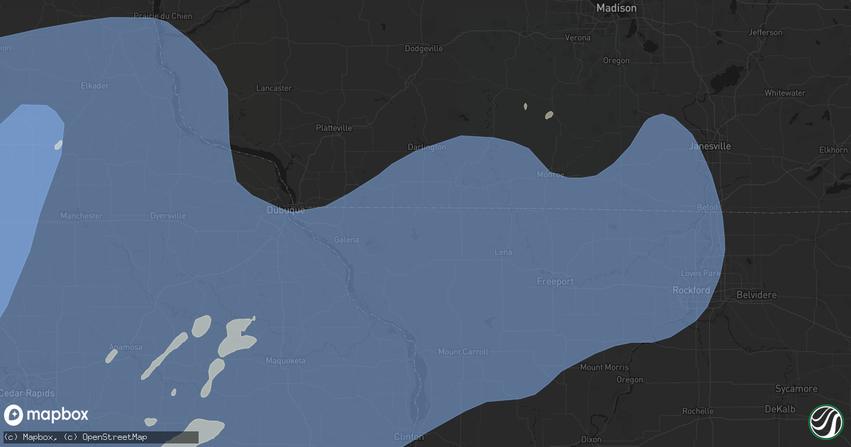 Hail map in Apple River, IL on June 11, 2026