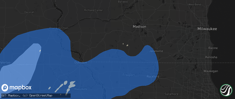 Hail map in Argyle, WI on June 11, 2026