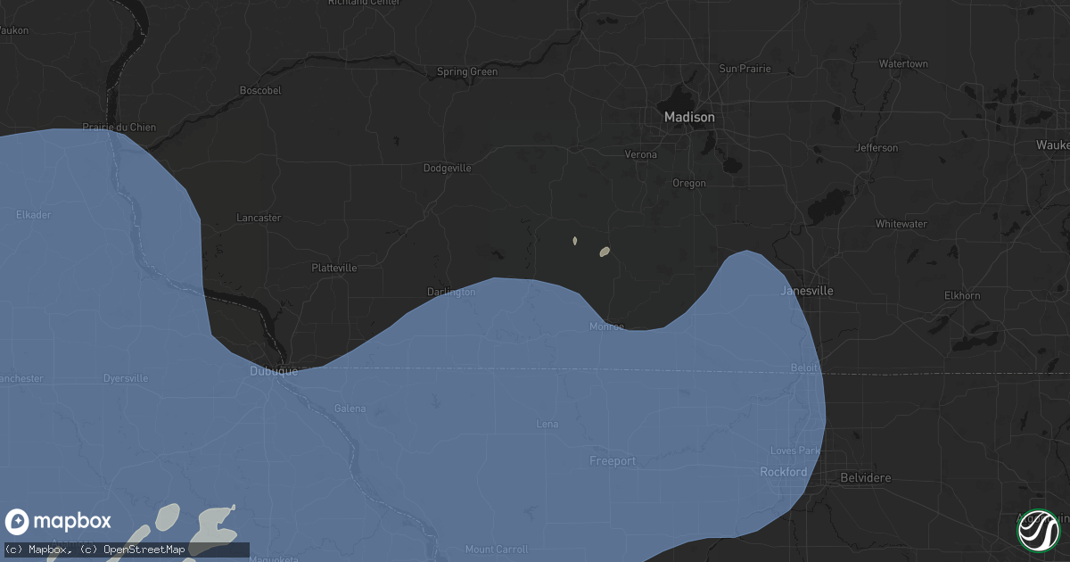 Hail map in Argyle, WI on June 11, 2026