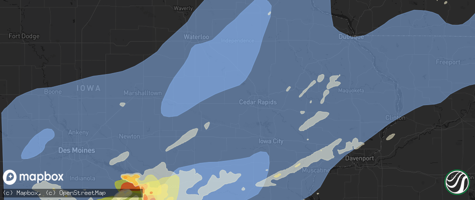 Hail map in Atkins, IA on June 11, 2026