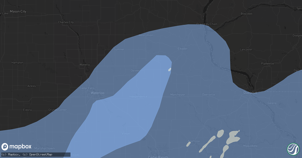 Hail map in Aurora, IA on June 11, 2026