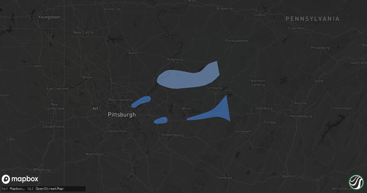Hail map in Avonmore, PA on June 11, 2026