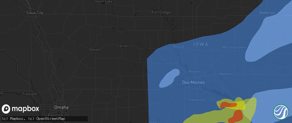 Hail map in Bagley, IA on June 11, 2026
