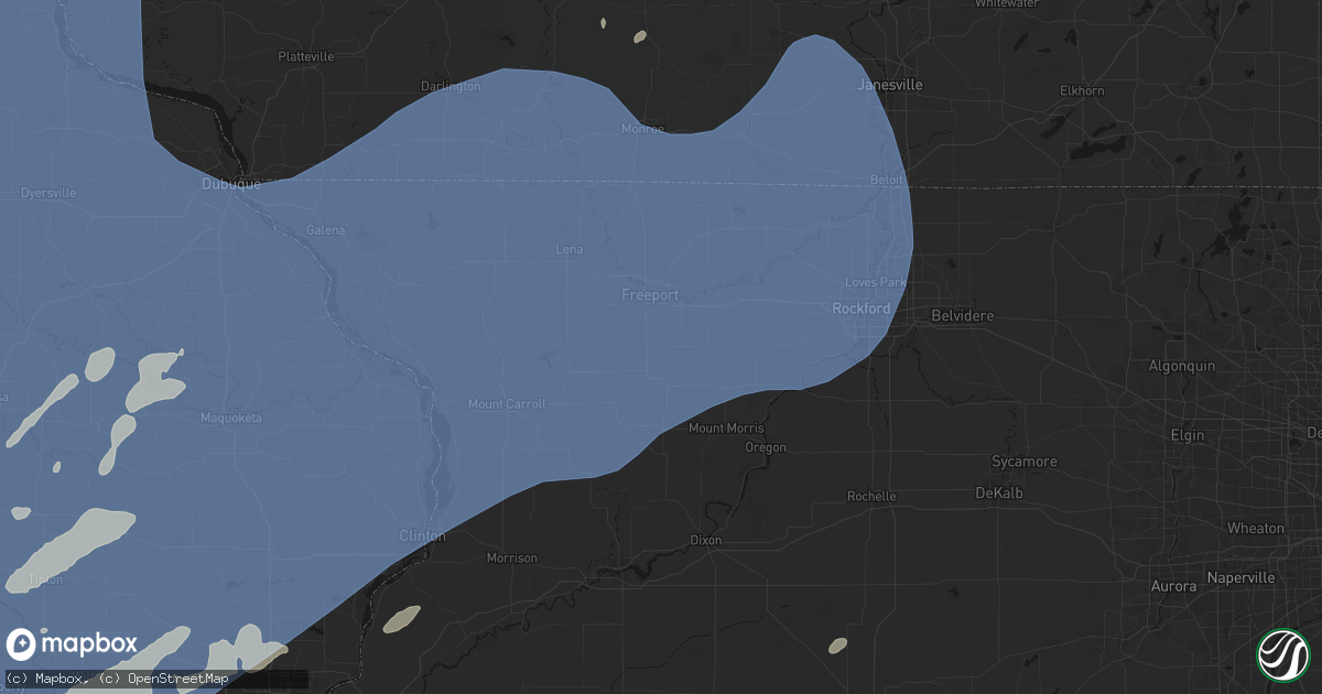 Hail map in Baileyville, IL on June 11, 2026