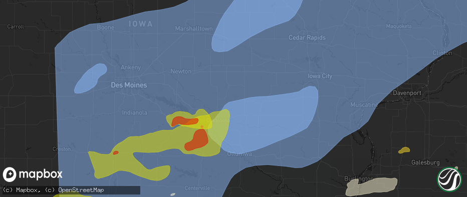 Hail map in Barnes City, IA on June 11, 2026