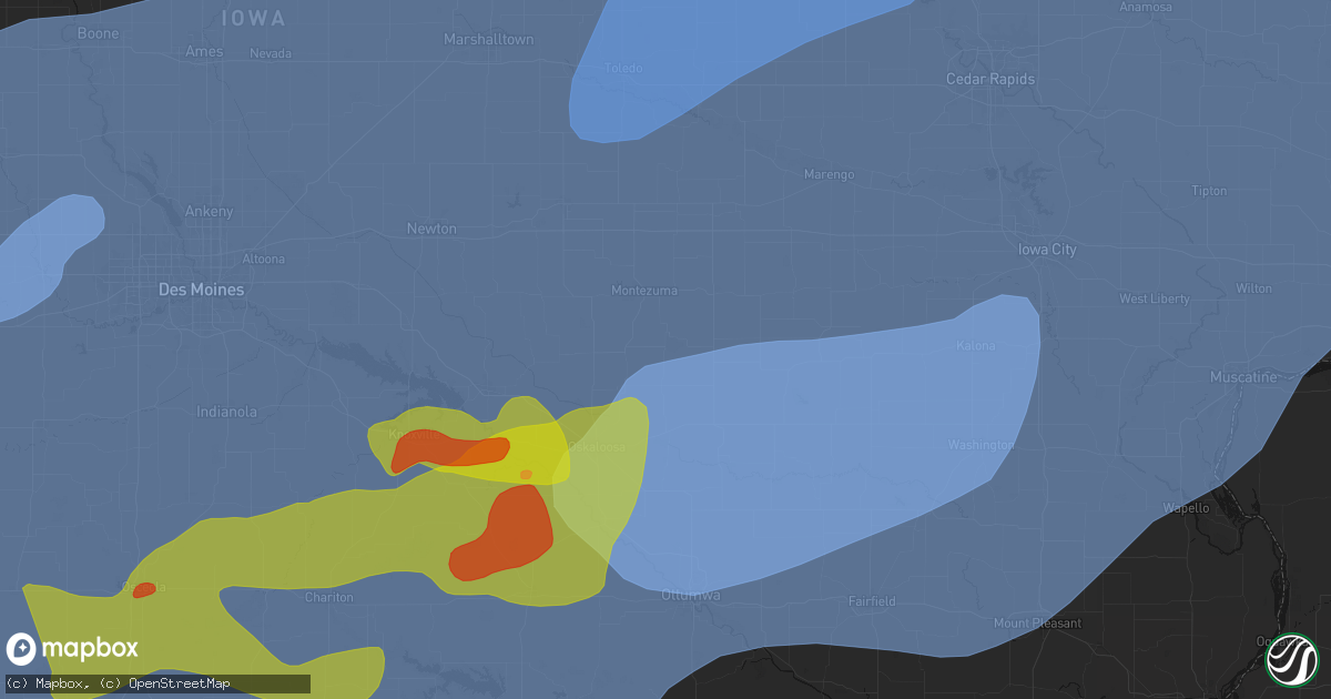 Hail map in Barnes City, IA on June 11, 2026