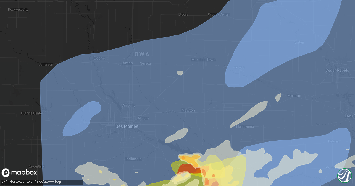 Hail map in Baxter, IA on June 11, 2026