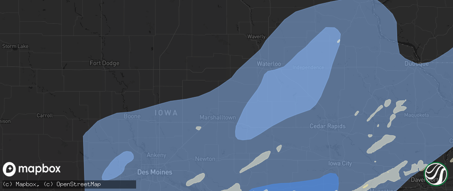 Hail map in Beaman, IA on June 11, 2026